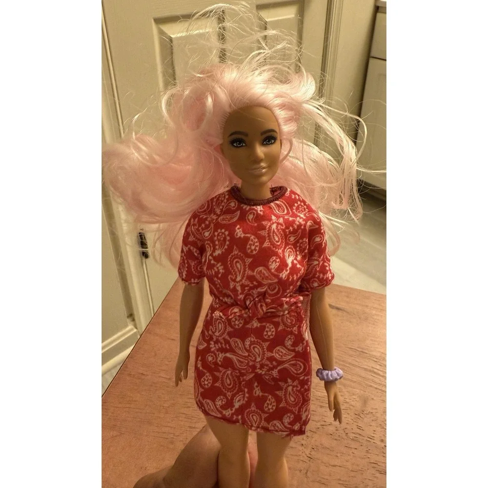 BARBIE CURVY FASHIONISTA DOLL PINK HAIR BLUE‎ EYES ETHNIC LATINO
